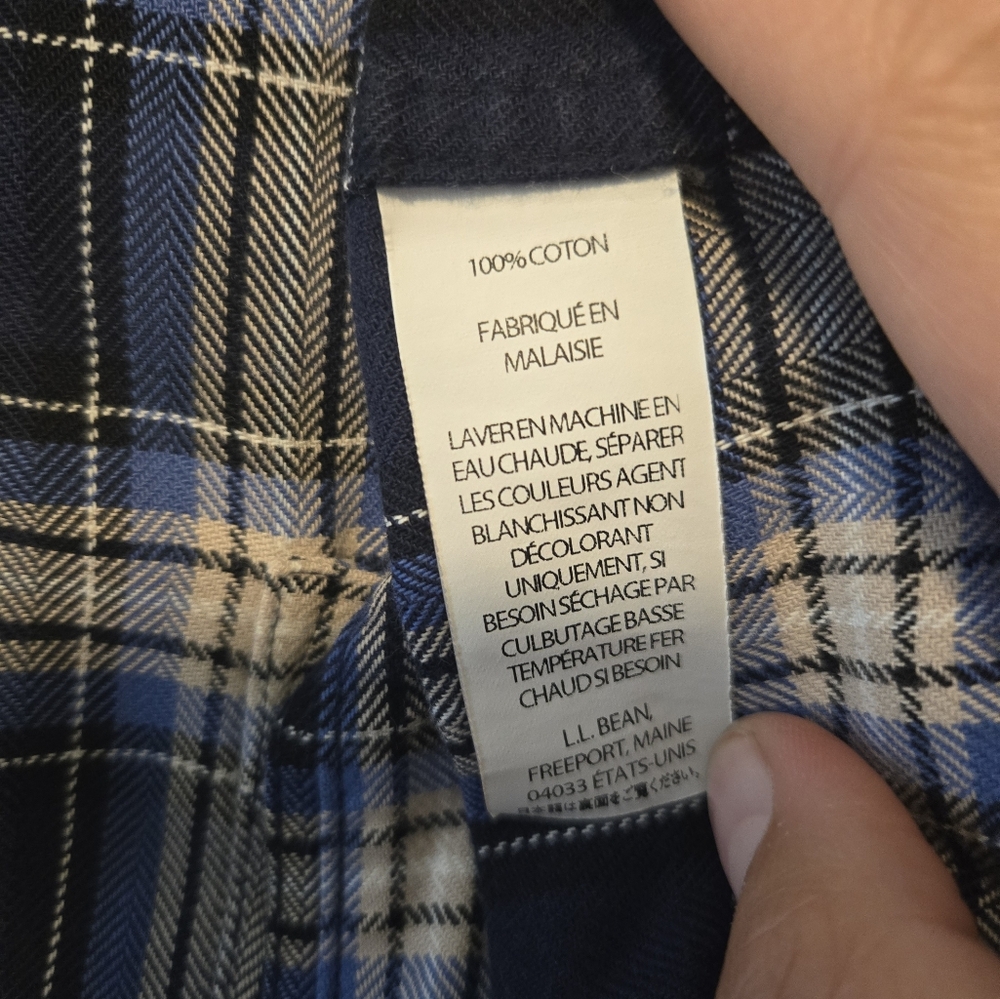 L.L Bean Men's Blue Plaid Shirt Size XXL - Picture 5 of 5